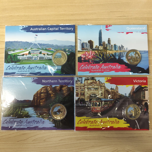 Australia 2009 Perth Mint $1 Celebrate Australia Complete Set of 8 Coins