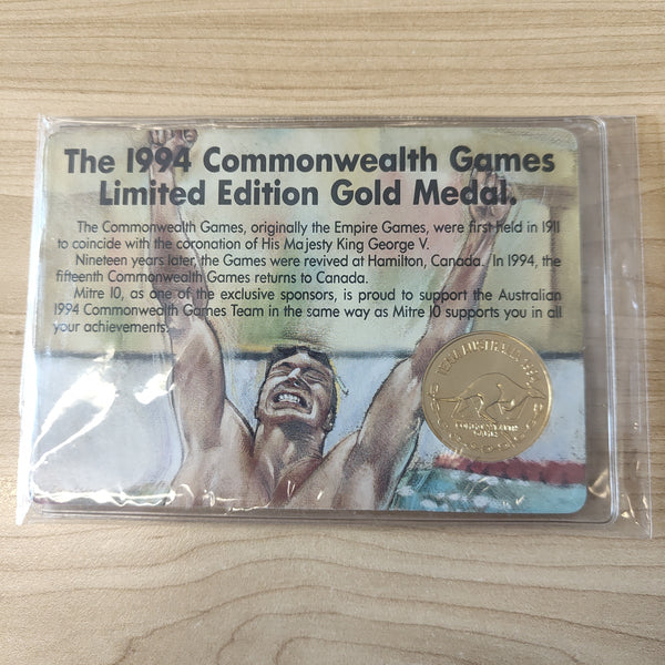 Australia Mitre Ten 1994 Commonwealth Games limited edition carded Gold Medallion