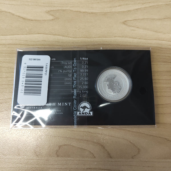 2021 Perth Mint ANDA Lunar Series III Year of the Ox 1/4oz Silver Coloured Carded Coin