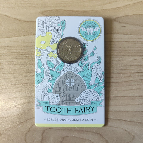 2021 Royal Australian Mint $2 Tooth Fairy Uncirculated Carded Coin