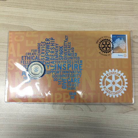 2021 Australia Post Coloured $1 100 Years of Rotary in Australia PNC