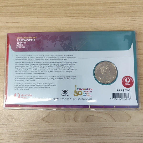 2022 Australia Post 50c 50th Anniversary Tamworth Country Music Festival PNC