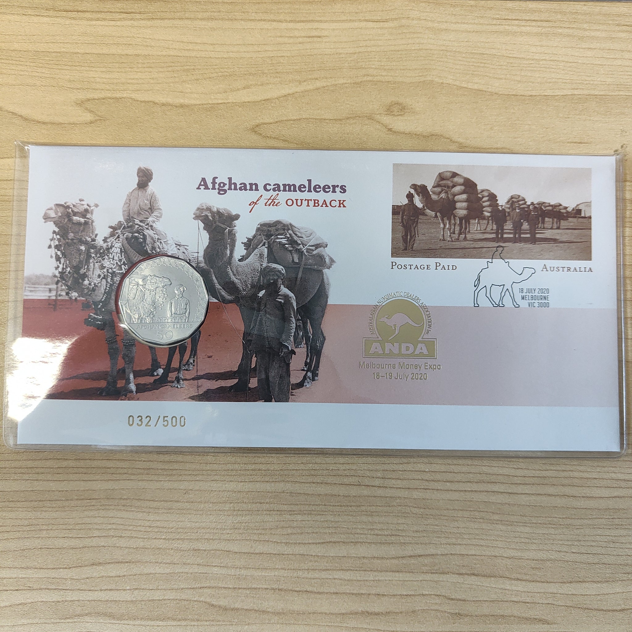 2020 Australia Post 50c Afghan Cameleers of the Outback ANDA Overprint PNC 032/500