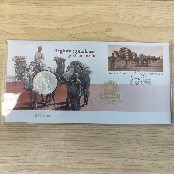 2020 Australia Post 50c Afghan Cameleers of the Outback ANDA Overprint PNC 032/500