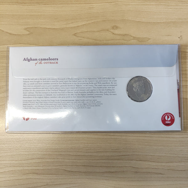 2020 Australia Post 50c Afghan Cameleers of the Outback ANDA Overprint PNC 032/500