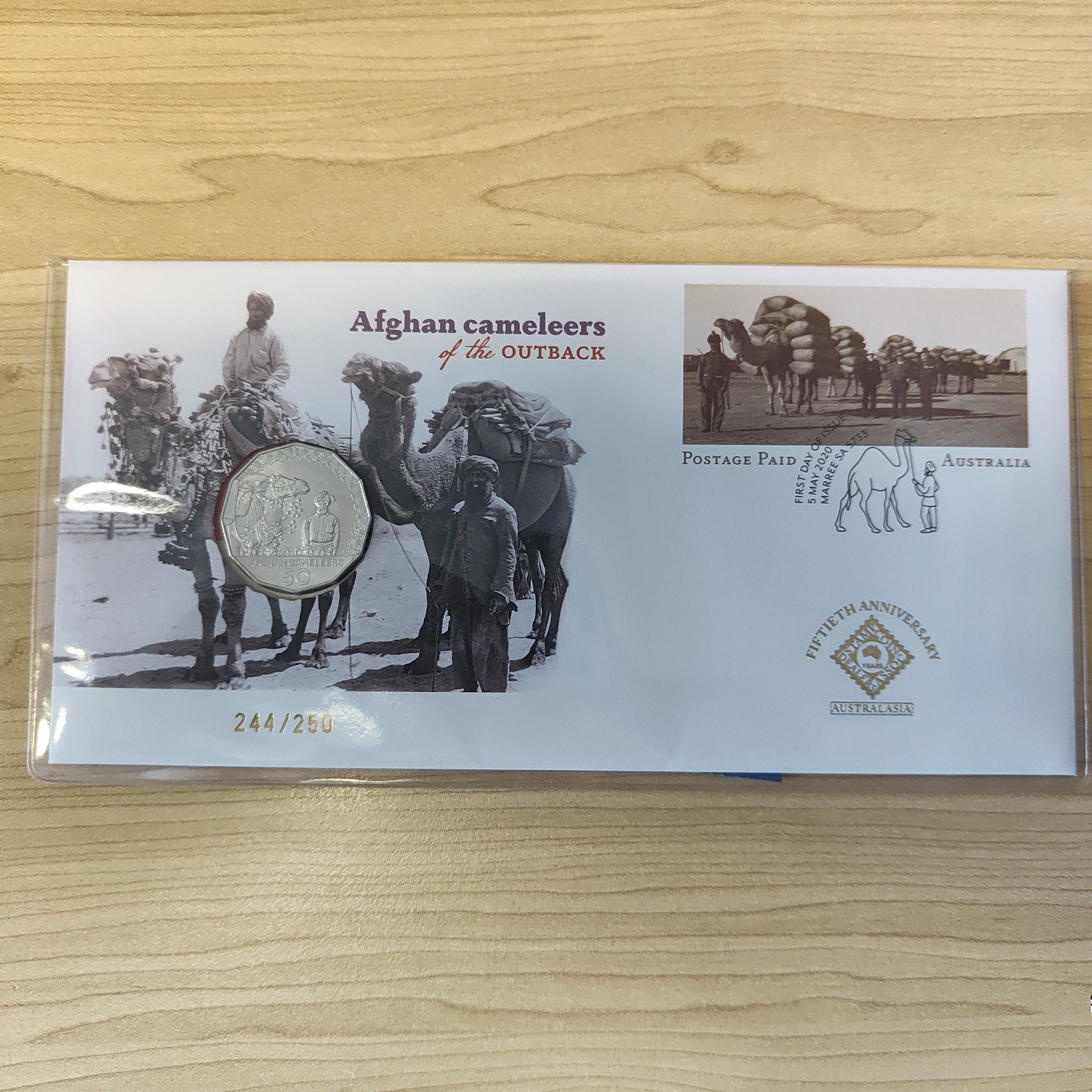 2020 Australia Post 50c Afghan Cameleers of the Outback Fiftieth Anniversary SCDA Overprint PNC 244/250