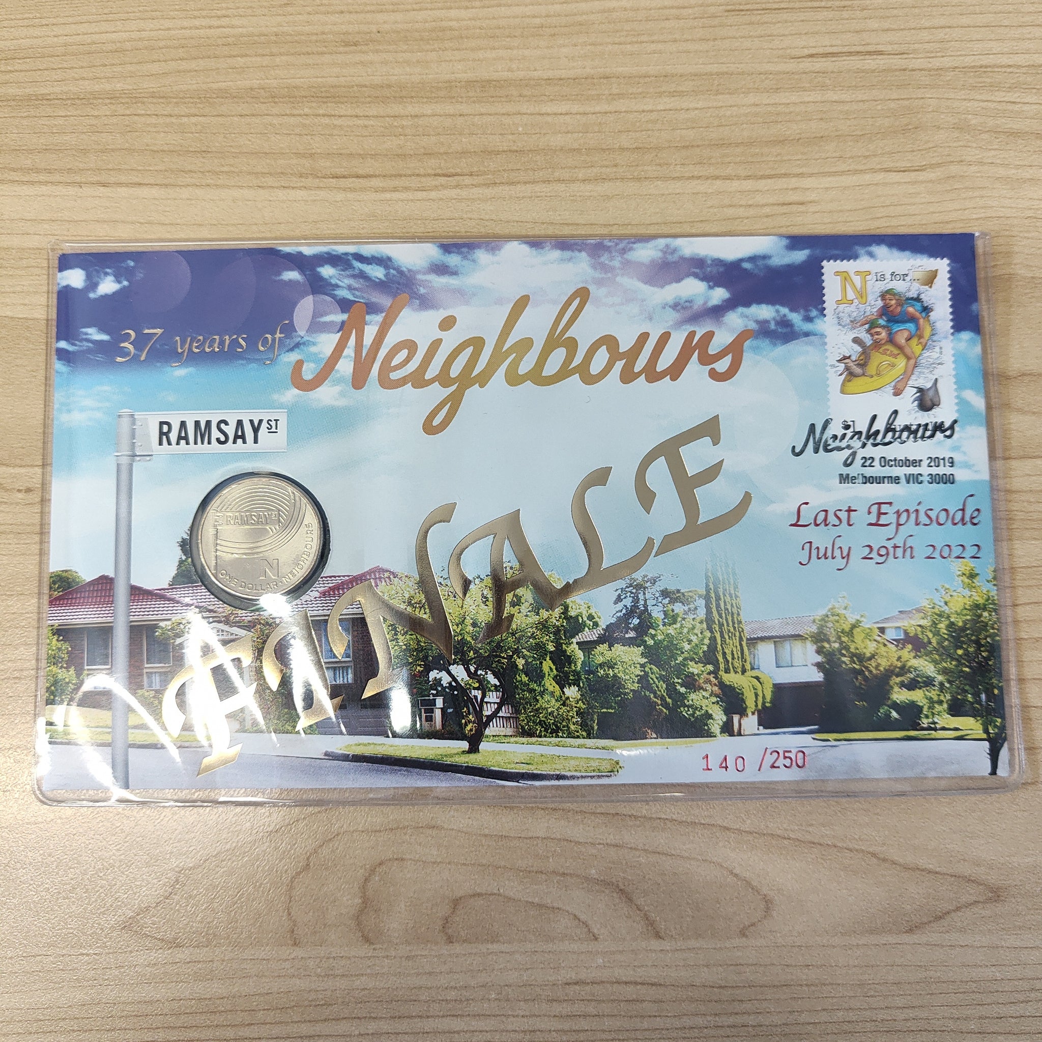 2019 Australia Post $1 Neighbours FINALE Overprint Last Episode July 29th 2022 PNC 140/250
