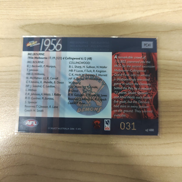 2006 Select Supreme 1956 Premiership Commemorative Melbourne No.031