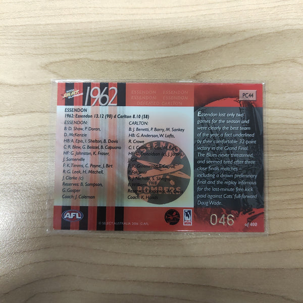 2006 Select Supreme 1962 Premiers Essendon No.046