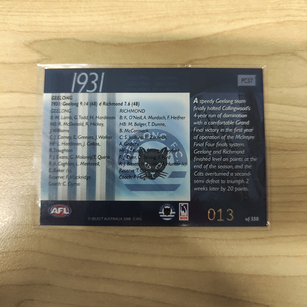 2008 Select Classic 1931 Premiers Geelong No.013