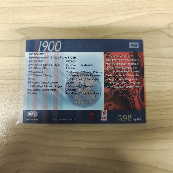 2012 Select Eternity 1900 Premiers Melbourne No.398