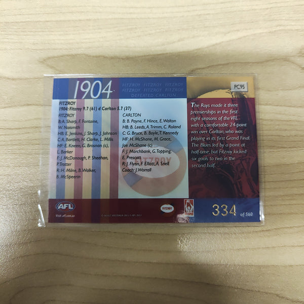 2013 Select Prime 1904 Premiers Fitzroy No.334