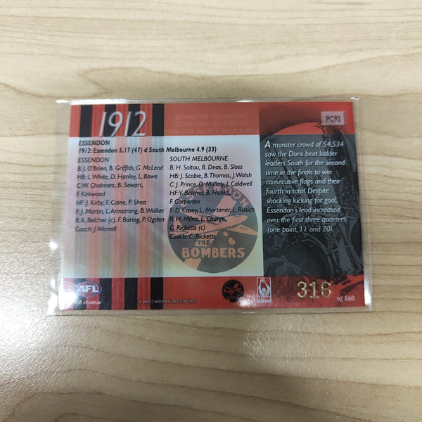 2013 Select Prime 1912 Premiers Essendon No.316