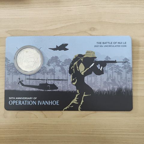 2021 RAM 50th Anniversary Of Operation Ivanhoe Battle of Nui Le 50c Carded Uncirculated Coin