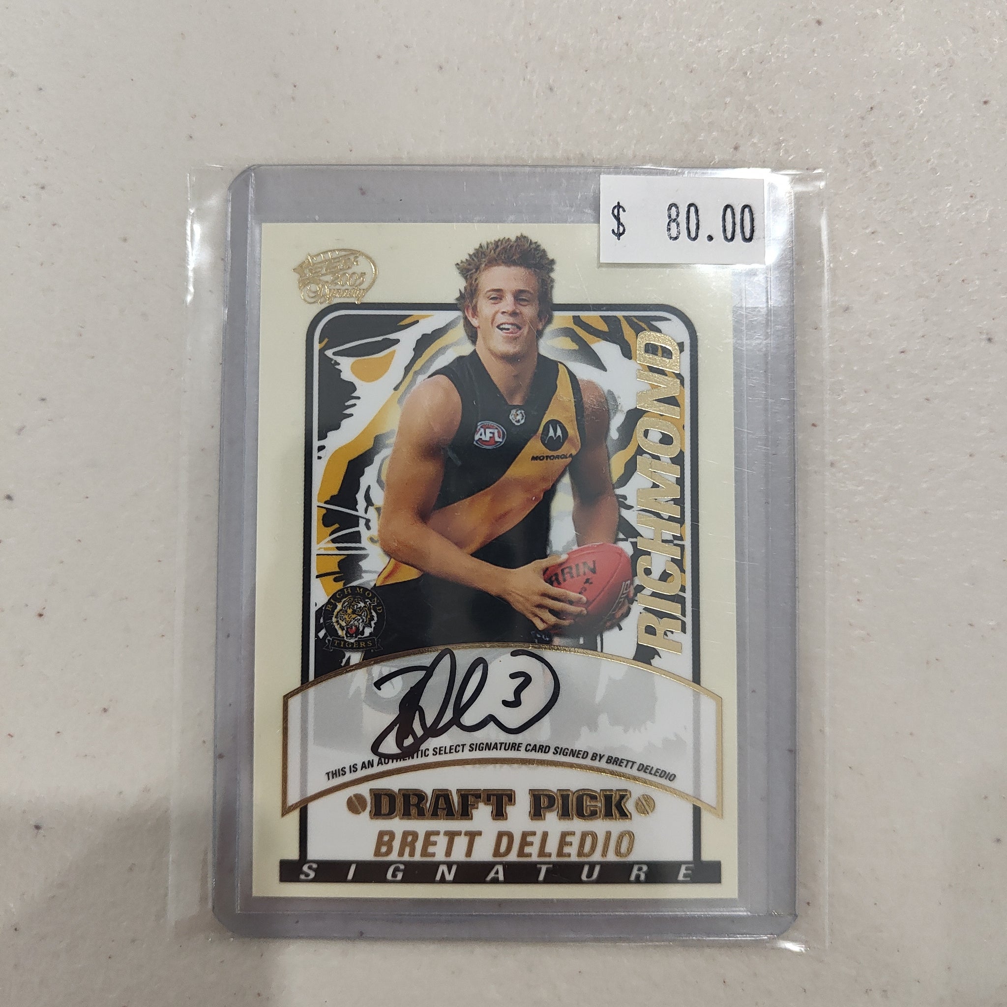 2005 Select Dynasty Platinum Draft Pick Signature Brett Deledio Richmond  No.485/600