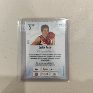 2012 AFL Draft Prospect Rookie Signature Lachie Neale Fremantle Brisbane Jumper Number 09/50