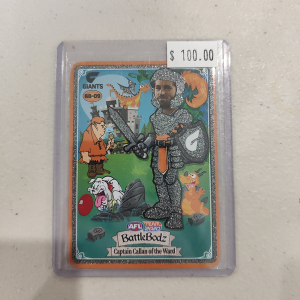 2020 AFL Teamcoach BattleBods Glitter Error Card Callan Ward Brandon Ellis Misprint