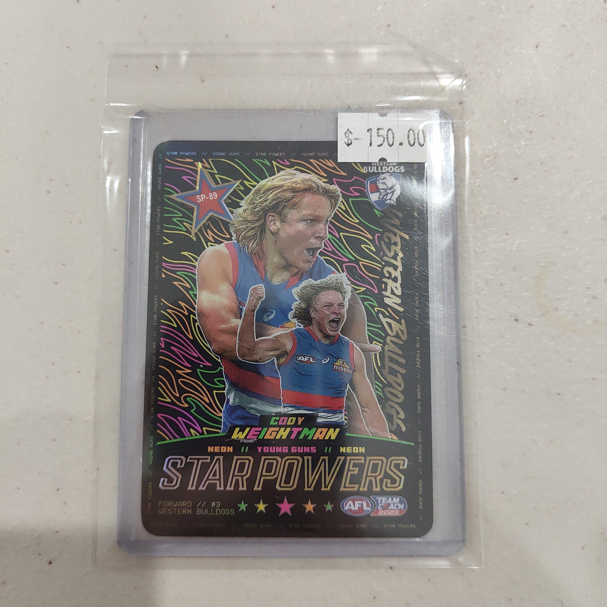 2023 Teamcoach Neon Star Powers Cody Weightman Western Bulldogs SP-89