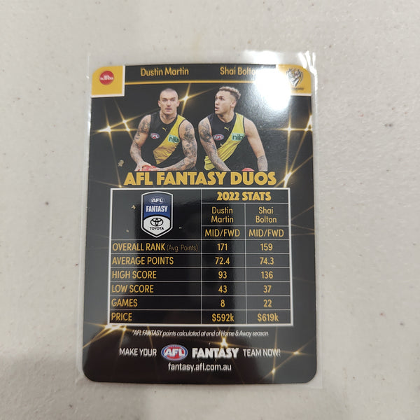 2023 Teamcoach Fantasy Duos Dustin Martin Shai Bolton Richmond