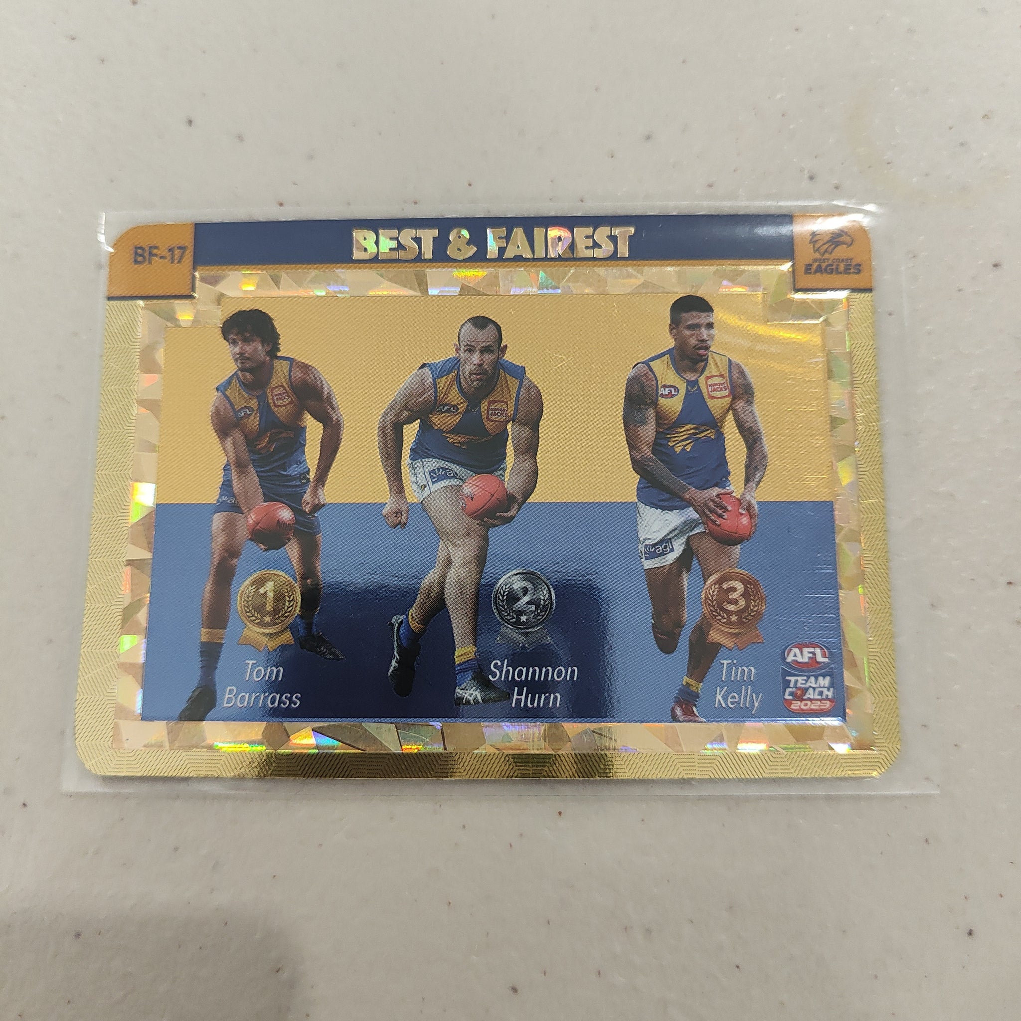 2023 Teamcoach Gold Best & Fairest West Coast BF17 Shields Stamps