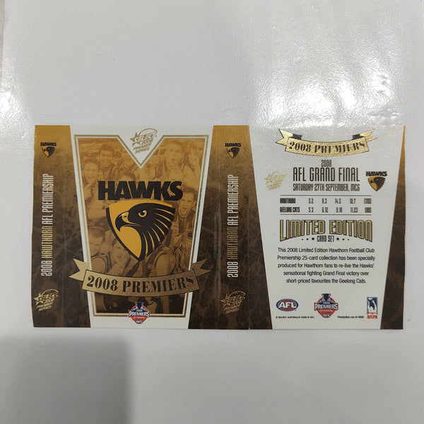 2008 Select Hawthorn Football Club Premiership Boxed Football Card Set
