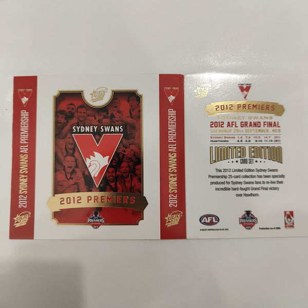 2012 Select Sydney Football Club Premiership Boxed Football Card Set