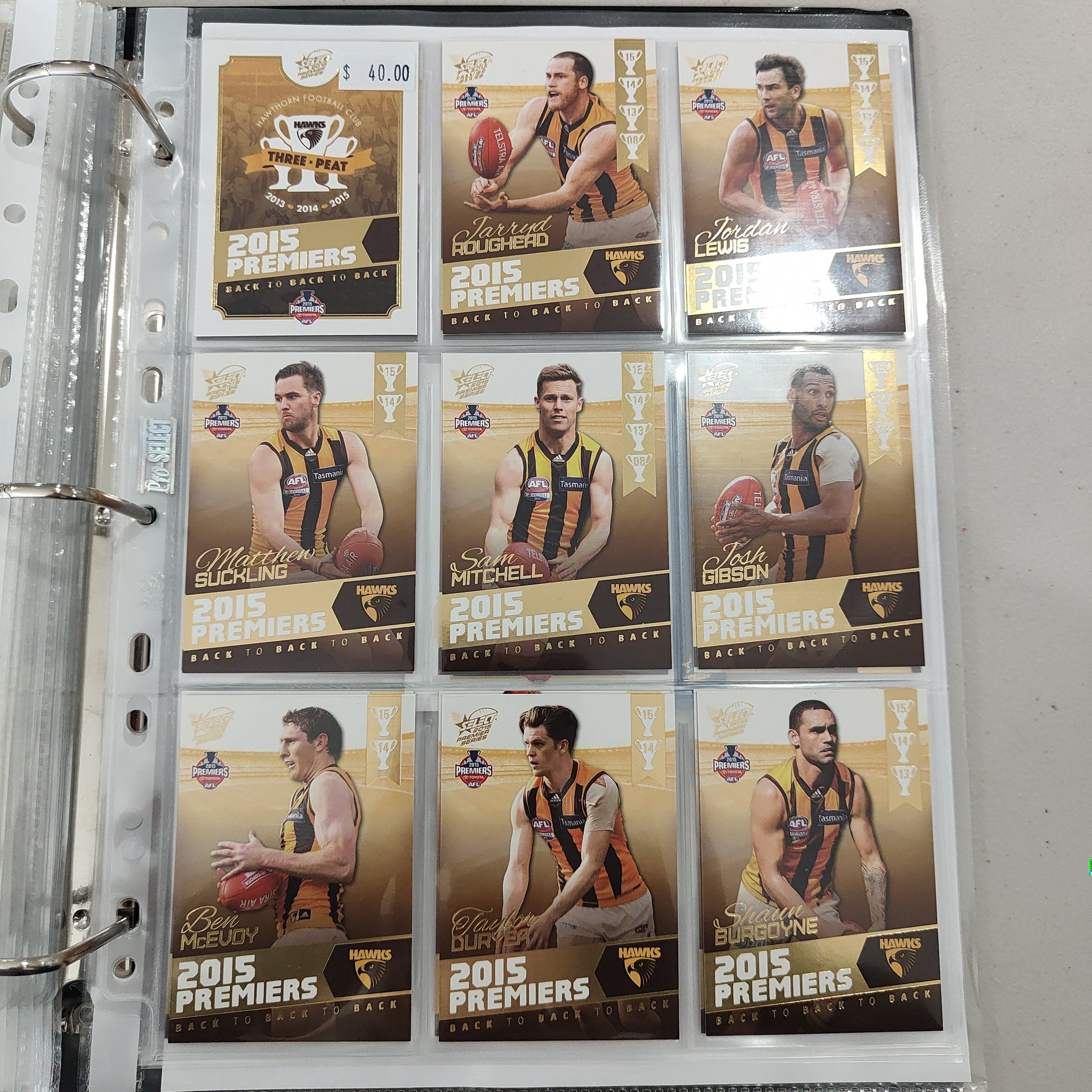 2015 Select Hawthorn Football Club Premiership Boxed Football Card Set