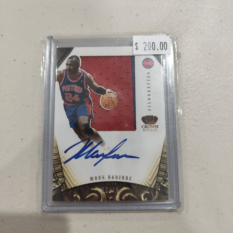 2013 Panini Silhouettes Mark Aguirre Detroit Pistons Signature Patch Card 03/15