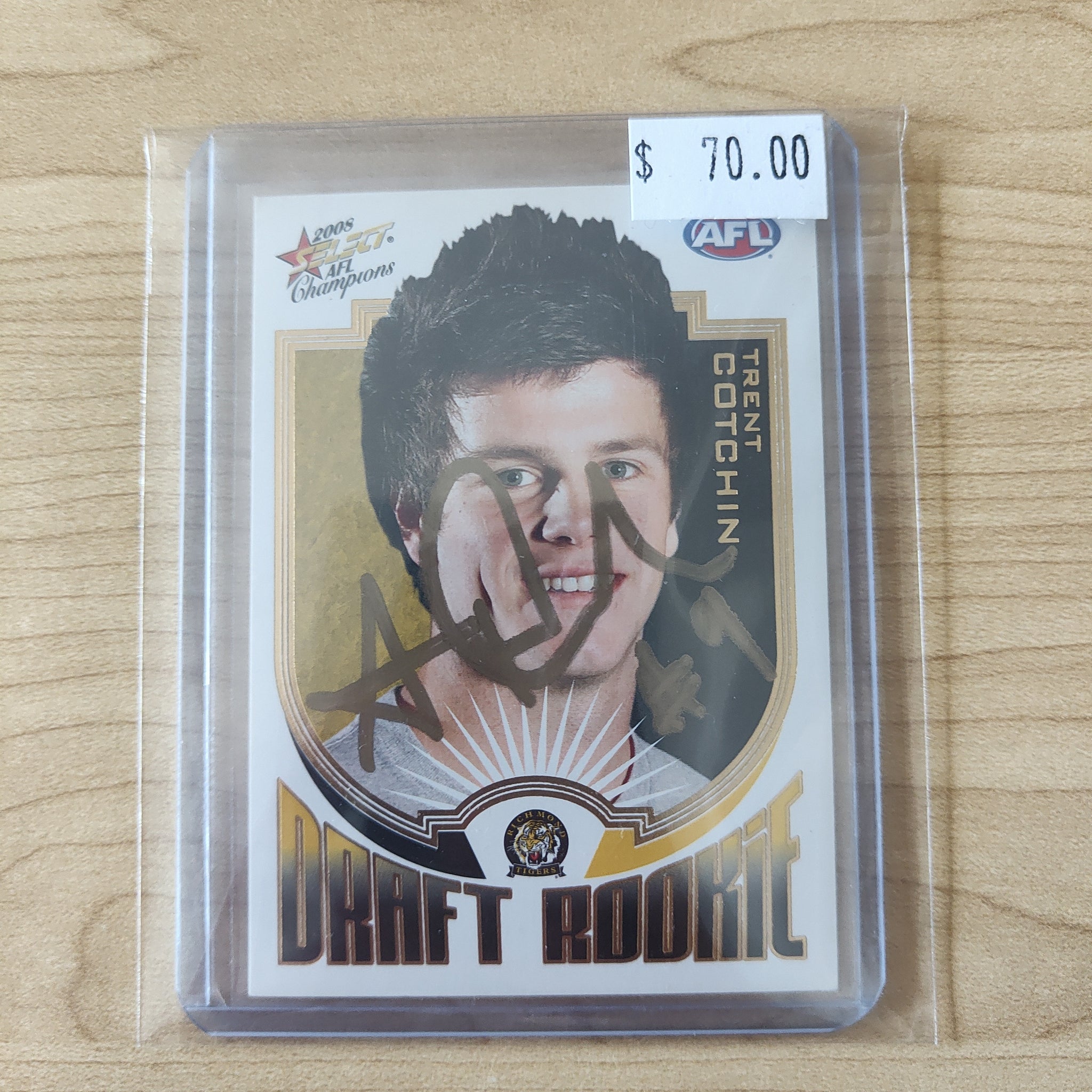 2008 Select Champions Draft Rookie Trent Cotchin Richmond Hand Signed Card