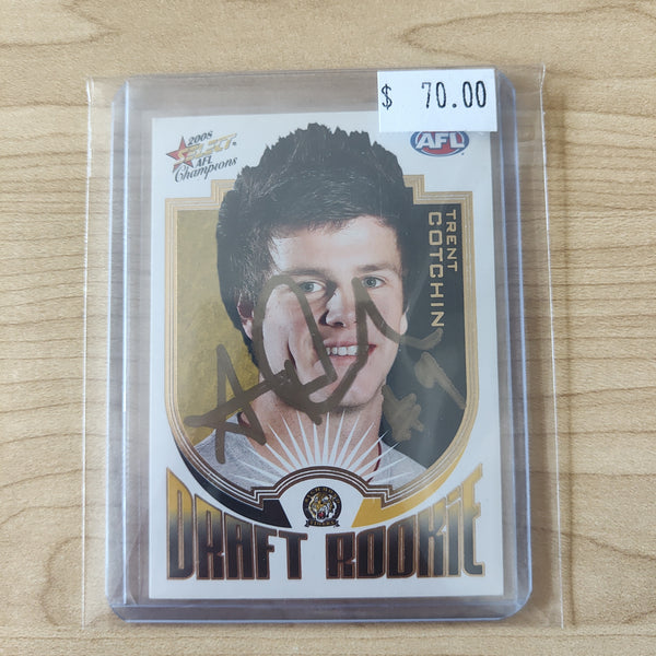 2008 Select Champions Draft Rookie Trent Cotchin Richmond Hand Signed Card