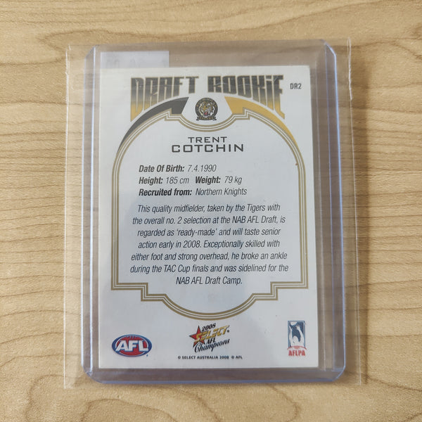 2008 Select Champions Draft Rookie Trent Cotchin Richmond Hand Signed Card