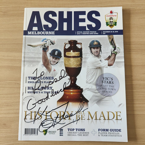 2010 December 26-30 The Ashes Melbourne Cricket Program Signed By Kerry O'Keefe