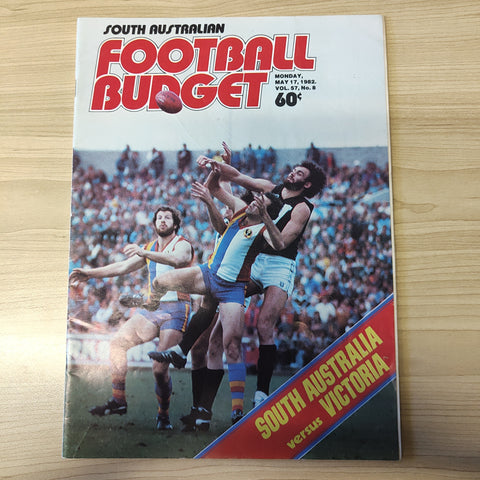 1982 May 17 South Australian Football Budget South Australia v Victoria State of Origin Match