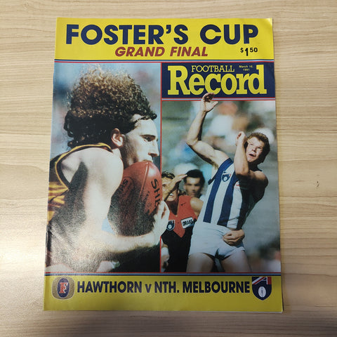 1991 March 16 AFL Foster's Cup Grand Final Football Record Hawthorn v North Melbourne