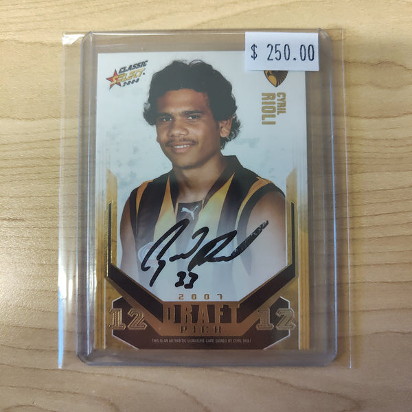 2008 Select Classic Draft Pick Gold Signature Card Cyril Rioli Hawthorn 265/400
