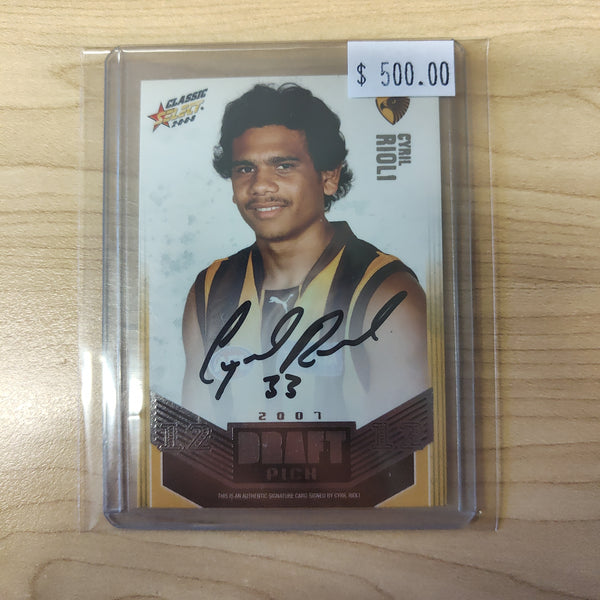 2008 Select Classic Draft Pick Platinum Signature Card Cyril Rioli Hawthorn 040/400