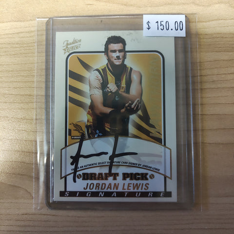 2005 Select Tradition Draft Pick Signature Jordan Lewis Hawthorn No.499/600
