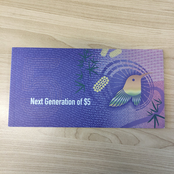 Reserve Bank of Australia Next Generations of $5 Uncirculated Banknote Folder