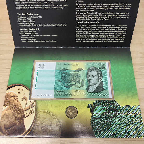 Sherwood 2009 Two Dollar Limited Edition Pack Last $2 Note First $2 Coin Folder