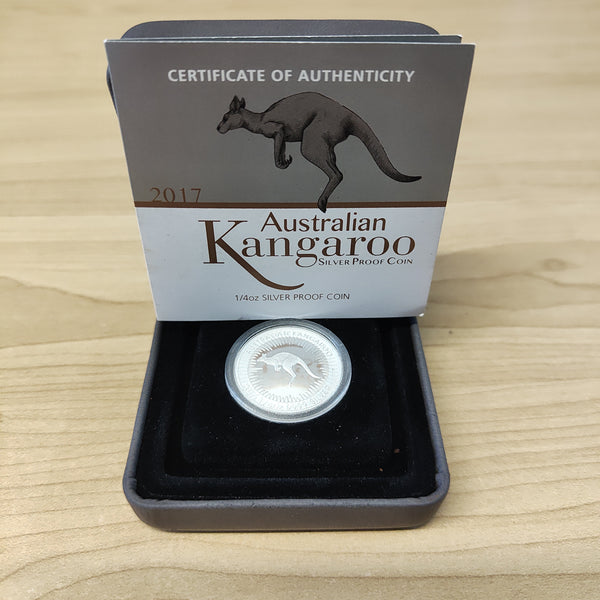 Australia 2017 Perth Mint 25c Australian Kangaroo 1/4oz Silver Proof Coin