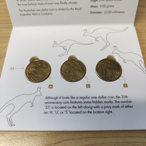 2019 Melbourne Mint Celebrating 35 Years of the One Dollar Coin $1 Coin Collection