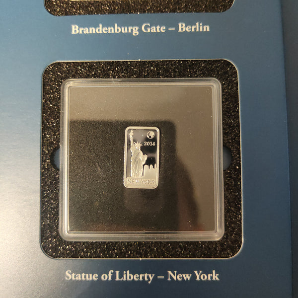 2014-15 Macquarie Mint Solomon Islands Masterpieces of Architecture Famous Landmarks Proof .999 Silver Miniature Bars