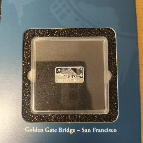 2014-15 Macquarie Mint Solomon Islands Masterpieces of Architecture Famous Landmarks Proof .999 Silver Miniature Bars