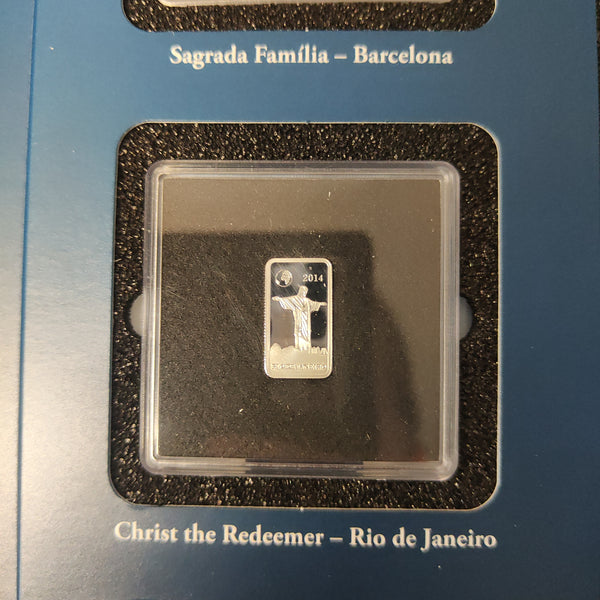 2014-15 Macquarie Mint Solomon Islands Masterpieces of Architecture Famous Landmarks Proof .999 Silver Miniature Bars