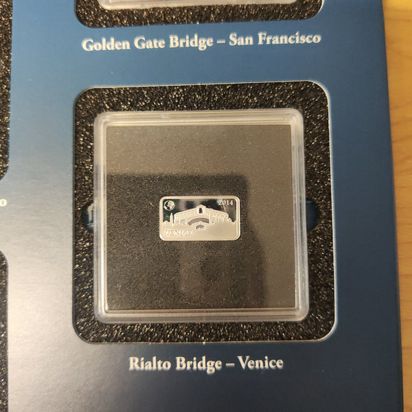 2014-15 Macquarie Mint Solomon Islands Masterpieces of Architecture Famous Landmarks Proof .999 Silver Miniature Bars