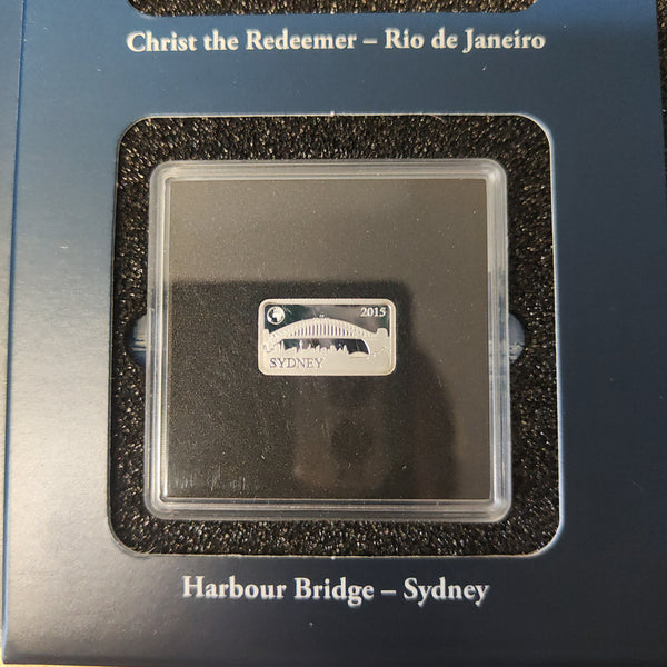 2014-15 Macquarie Mint Solomon Islands Masterpieces of Architecture Famous Landmarks Proof .999 Silver Miniature Bars