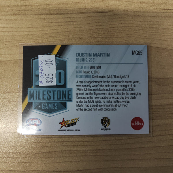 2022 AFL Select 250 Game Milestone Dustin Martin Richmond