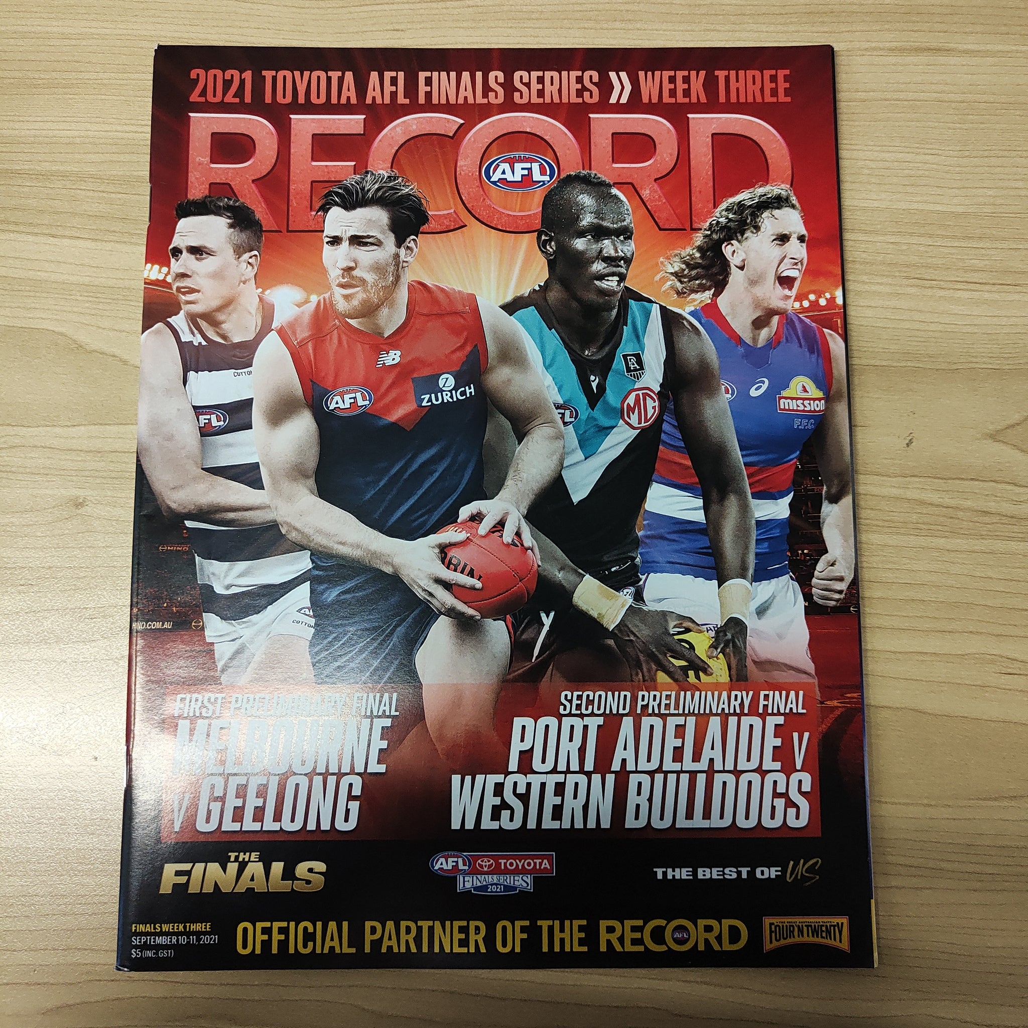 2021 AFL Football Record Preliminary Finals Melbourne v Geelong; Port Adelaide v Western Bulldogs