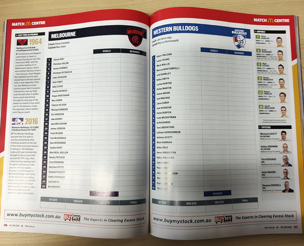 2021 AFL Football Record Grand Melbourne v Western Bulldogs