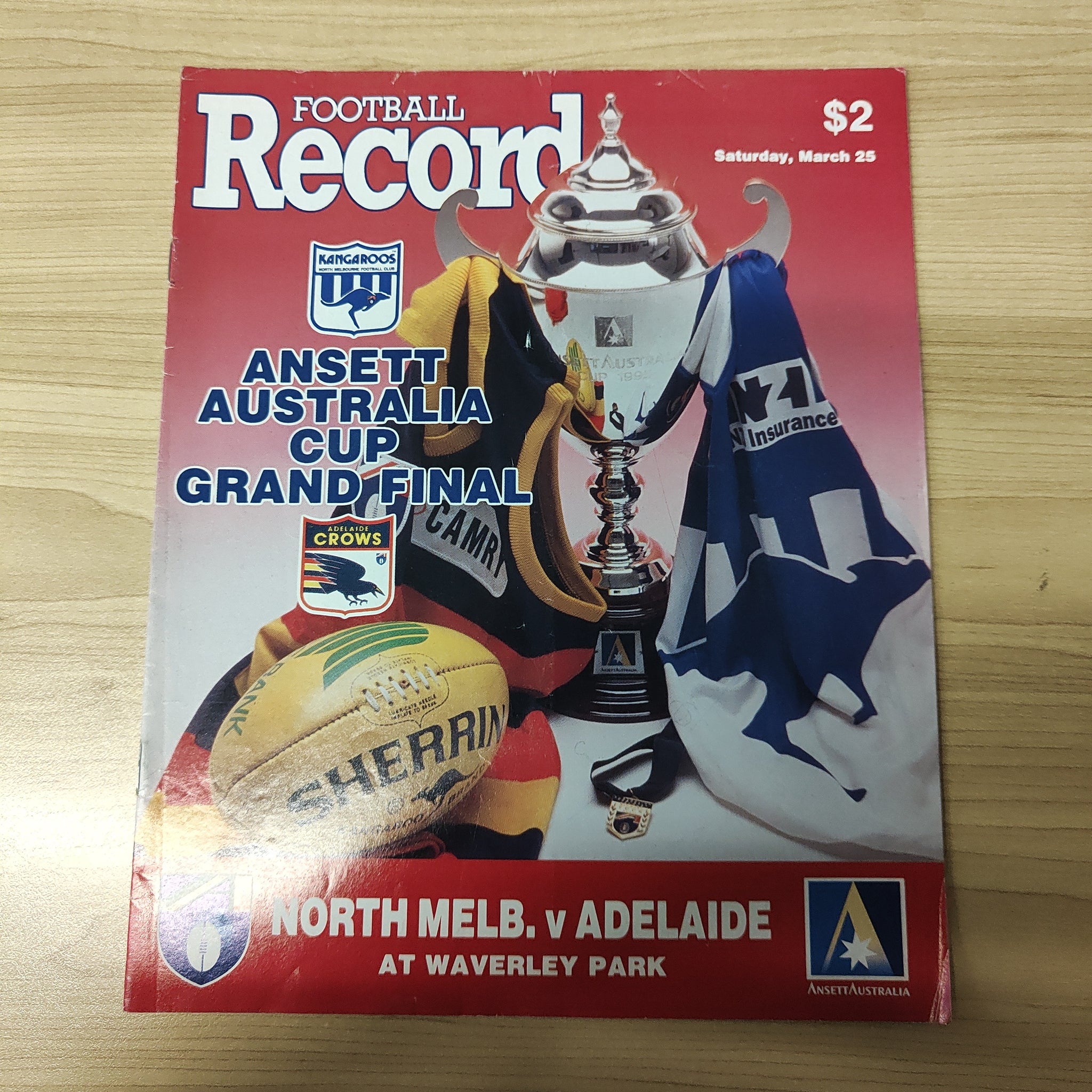 AFL 1995 March 25 Ansett Australia Cup Grand Final Record North Melbourne v Adelaide at Waverley Park